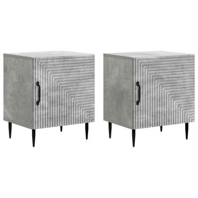 vidaXL Nočný stolík 2 pcs Betónovo sivá 43 x 34,5 x 50 cm