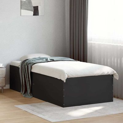 vidaXL Posteľný rám čierny 75x190 cm kompozitné drevo