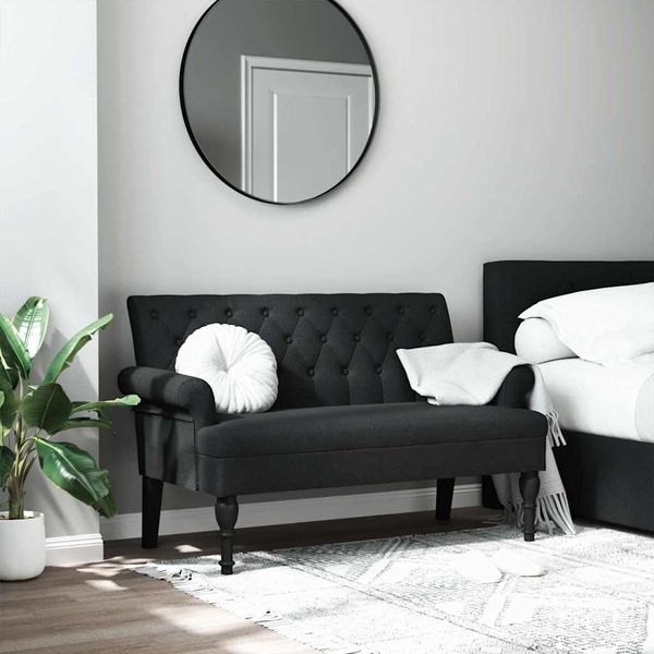 vidaXL Lavica s operadlom čierna 120x62x75,5 cm látka