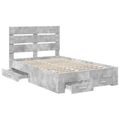 vidaXL Rám postele Betónová šedá 120 x 190 cm Kompozitné drevo