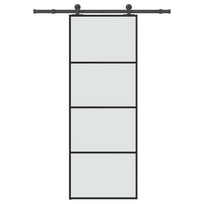 vidaXL Posuvné dvere s kovaním 76x205 cm ESG sklo a hliník