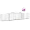 vidaXL Oblúkové gabionové koše 6 ks 400x50x80/100cm pozinkované železo