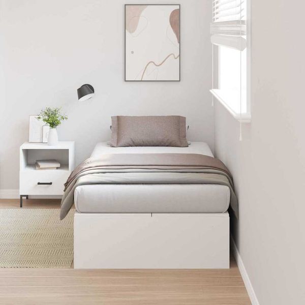 vidaXL Rám postele s úložným prostorem s úložiskom Biela 100 x 200 cm