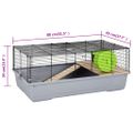 vidaXL Klietka pre škrečka sivá 80x45x34 cm polypropylén a kov