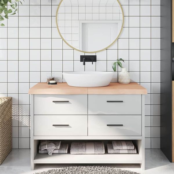vidaXL Kúpeľňová doska 120x50x(2-6) cm neošetrený masív