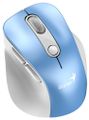 GENIUS Ergo 9000S Pro Light Blue/ duálny Bluetooth + 2,4GHz/ 2400 dpi/ bezdrôtová/ 6tlačidlová/ dobíjacia/ RGB/ modrobiela Myš, bezdrôtová, optická, 2400DPI, 6 tlačidiel, Bluetooth, 2,4GHz, USB-C nabíjanie, tichá, 7farebné podsvietenie, modro-biela