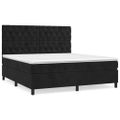 vidaXL Posteľný rám boxspring s matracom čierny 160x200 cm zamat
