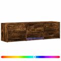 vidaXL TV skriňa s LED 140 x 34 x 40 cm Údený Dub Konštruované drevo
