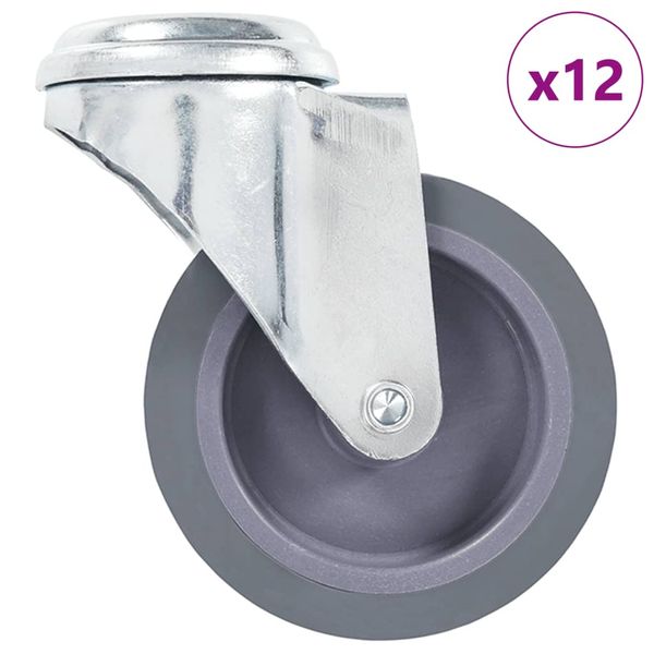 vidaXL Otočné kolieska s otvorom na skrutku 12 ks, 75 mm