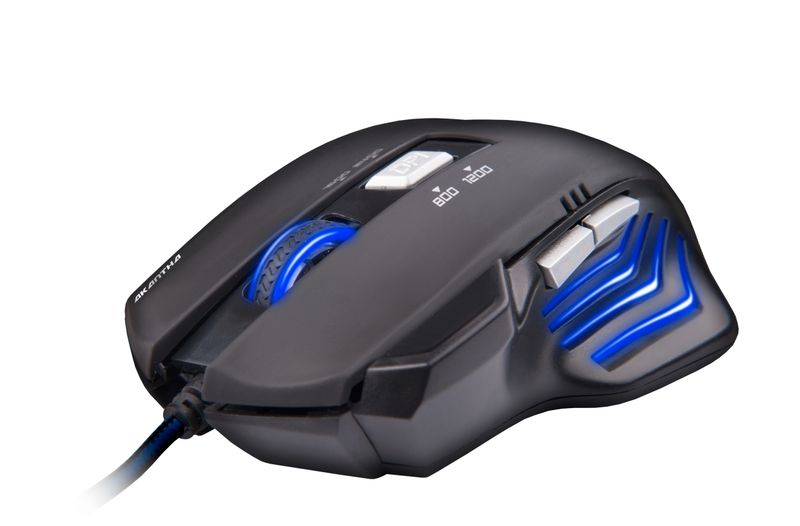 C-TECH Akantha/Herná/Optická/Pre pravákov/2 400 DPI/Drôtová USB/Modrá
