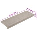 vidaXL Schodové rohože 10 ks 65x21x4 cm taupe s obdĺžnikovým okrajom