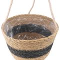 vidaXL 3 ks Prírodná a čierna Ø26 x 19 cm 100% Morská tráva