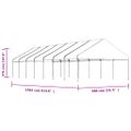 vidaXL Altánok so strechou, biely 15,61x5,88x3,75 m, polyetylén