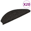 vidaXL Schodiskové rohože samolepiace 20 ks čierne 56x17x3 cm