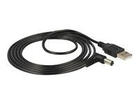 Elektrický kábel - DC jack 5,5 x 2,1 mm (M) na USB (iba napájanie) (M) - 1,5 m - 90° konektor