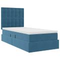 vidaXL Postel s úložným prostorem a matrací Tmavomodrá 100 x 200 cm