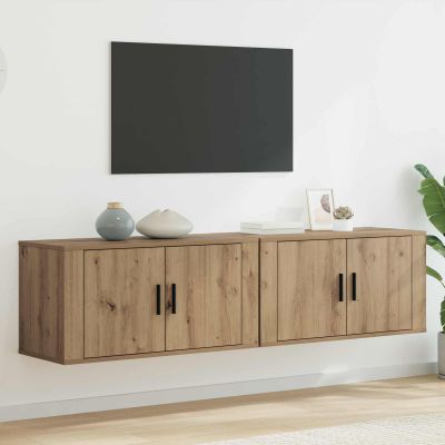 vidaXL Nástenný TV kabinetový set 2 pcs Remeselný dub Kompozitné drevo