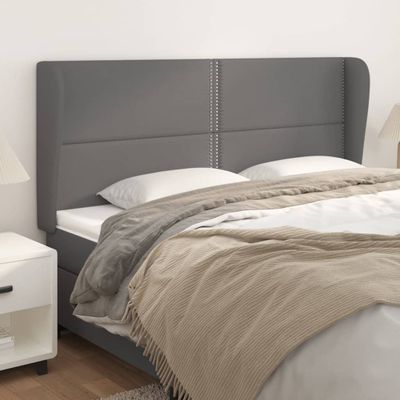 vidaXL Čelo postele so záhybmi sivé 183x23x118/128 cm umelá koža
