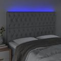 vidaXL Čelo postele s LED bledosivé 160x7x118/128 cm látka