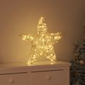 vidaXL 3D hviezda 50 LED Teplá biela 55 x 52.5 x 9 cm Ratan