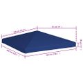 vidaXL Strieška na altánok 310 g/m², 3x3 m, modrá