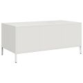 vidaXL Konferenčný stolík biely 101,5x50x43,5 cm oceľ