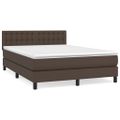 vidaXL Boxspring posteľ s matracom hnedá 140x190 cm umelá koža