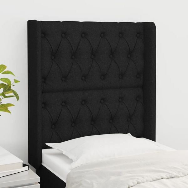 vidaXL Čelo postele so záhybmi čierne 83x16x118/128 cm látka