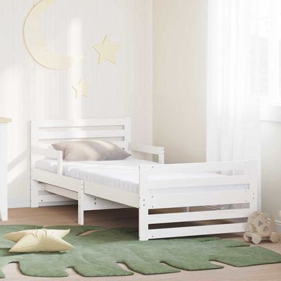 vidaXL Rám postele s rozťahovacou matrací Biela 80 x 200 cm
