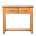 vidaXL Konzolový stolík s 2 zásuvkami 83x30x73 cm, dubový masív