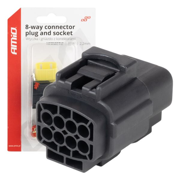 Sada elektrických vodotesných konektorov 8 PIN 2,2 mm AMiO-04350