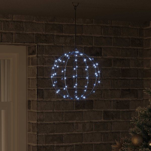 vidaXL Lopta 96 LED Studená biela 31,5 x 31,5 x 32 cm Kov