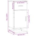 vidaXL Komoda sivá sonoma 35,5x35x76 cm kompozitné drevo a kov