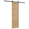 vidaXL Posuvné dvere 61 x 198,5 cm Borovicový masív Prírodná a čierna