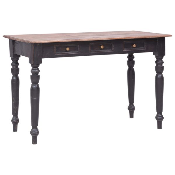 vidaXL Stôl s 3 zásuvkami 117x57x75 cm masívne mahagónové drevo