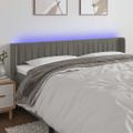 vidaXL Čelo postele s LED bledosivé 183x16x78/88 cm zamat