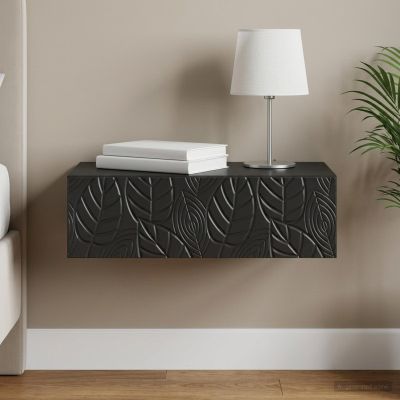 vidaXL Nástenný bočný stôl 87,5 x 34,5 x 17 cm Kompozitné drevo Čierna