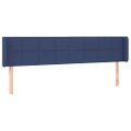 vidaXL Čelo postele s LED modré 183x16x78/88 cm látka