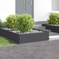 vidaXL Obrubník trávnika 4 ks 100 x 100 x 35 cm Oceľ Antracitová