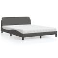 vidaXL Posteľ s matracom Dover sivá 160x200 cm umelá koža