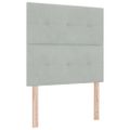 vidaXL Posteľ s pružinovým rámom Svetlosivá 90 x 190 cm Zamat