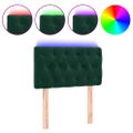 vidaXL Čelo postele s LED tmavozelené 80x7x78/88 cm zamat