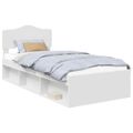 vidaXL Rám postele Biela 90 x 200 cm Masívne borovicové drevo