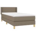 vidaXL Posteľný rám boxsping s matracom sivohnedý 90x200 cm látka