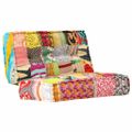vidaXL Taburetka 100x100x20 cm, patchwork, látka