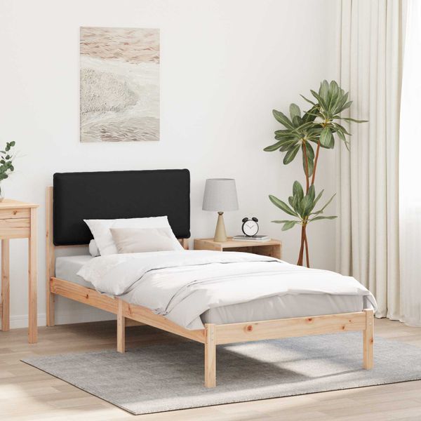 vidaXL Rám postele s čalúneným čelom Čierny 90 x 200 cm