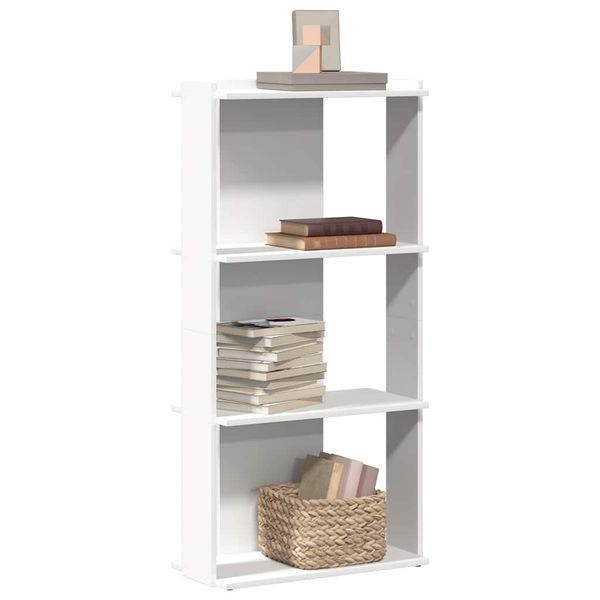 VidaXL Knižnica 3-poschodová biela 60x30x120 cm Konštrukcia dreva