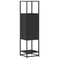 vidaXL Vysoká skrinka čierna 35,5x35x139 cm kompozitné drevo+kov