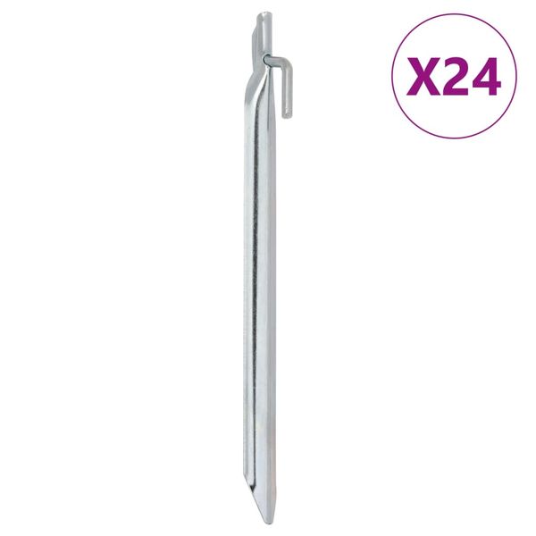 vidaXL Stanové kolíky 24 ks v tvare V 25 cm Ø20 mm pozinkovaná oceľ