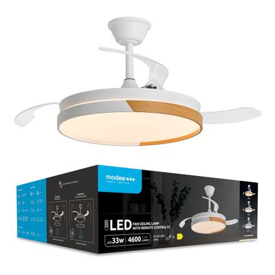 Modee LED stropné svietidlo 33W 3CCT, ventilátor, ovládač (ML-CL3CCT36W-F3W)